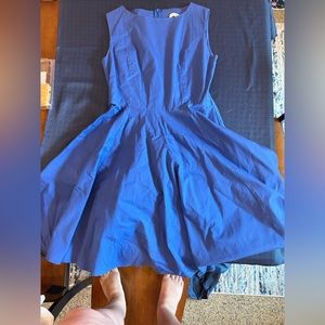 Blue classic cut circle skirt dress. Size large